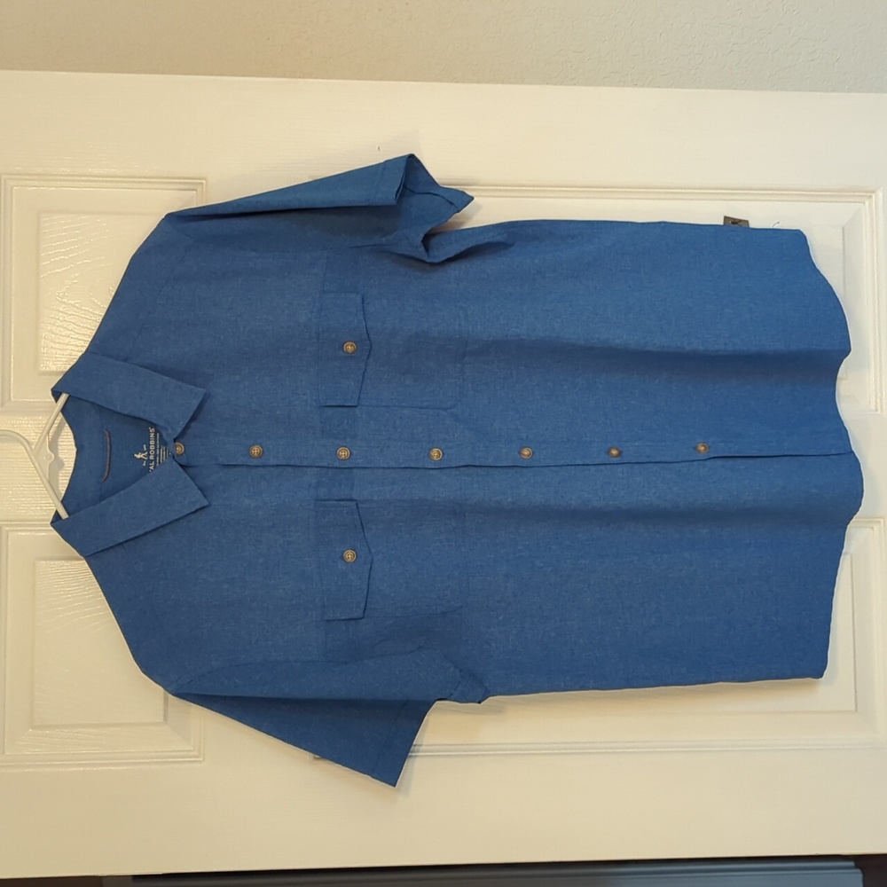 Royal Robbins, large, blue, travel shirt